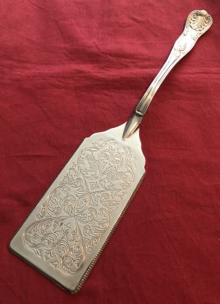 Large Vintage Silver Plated Kings Pattern Serving Spatula C.  1960’s