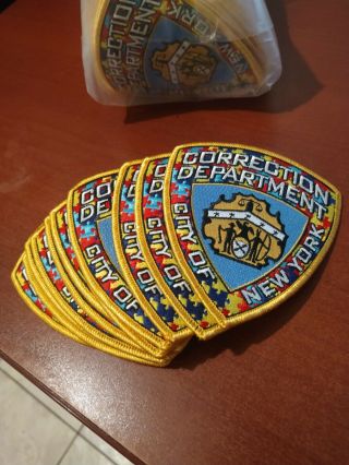 York City Correction Department Autism Awareness Shoulder Patch Postpaid