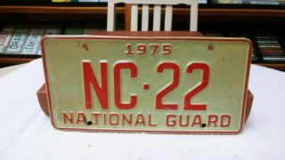 1975 North Carolina Nc National Guard License Plate Nc - 22