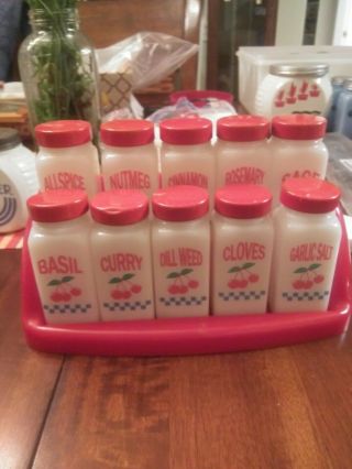 Vintage Tipp City Milk Glass Shakers Caddy Near