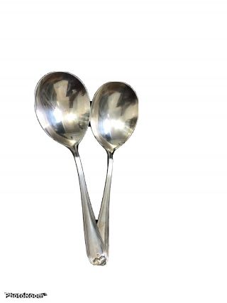 Gorham Heritage Silver Plated Large Serving Spoons Set Of Two/italy