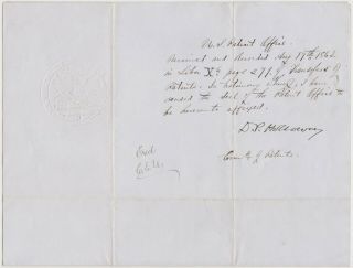 1863 Commissioner Of Patents David P Holloway Signed Patent License - Railroad