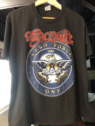 Vintage Aerosmith Aero Force One T Shirt Concert Tour 87 - 88 Size Xl