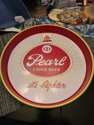 Near Pearl Lager Beer Tray With Matches