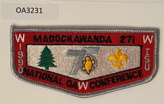 Boy Scout Oa 271 Madockawanda 1990 Noac Lodge Flap