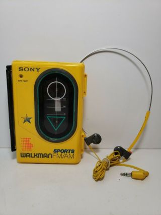 Vtg Sony Sports Walkman Wm - F45 Am/fm Cassette Player Plz Read