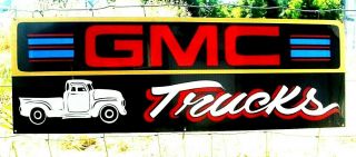Vintage Chevy Chevrolet Gmc General Motors Gas Oil Hand Painted Truck Sign Black