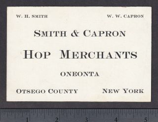 Otsego Hop Merchants Antique NY Beer Brewing History Pre - Prohibition Trade Card 2