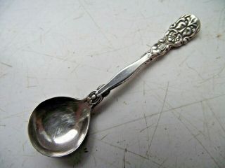 Victorian 1899 Sterling Silver Hallmarked Salt Mustard Spoon 3.  6g Head Finial