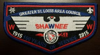 Oa Shawnee Lodge 51 Centennial Oa 100th Anniversary Flap - Blue Border