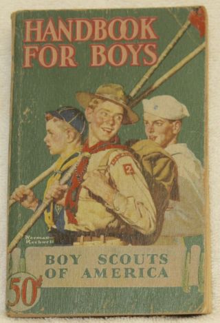 Vintage 1945 Handbook For Boys Scouts Of America Book Norman Rockwell Cover