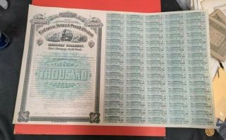Nos 1883 Lacrosse,  Iowa & South Western Railroad Company - $1000 Bond W/coupons