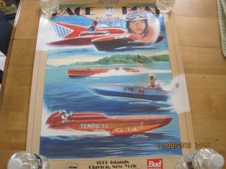 1998 Antique Race Boat Regatta 1000 Islands / Clayton York Poster
