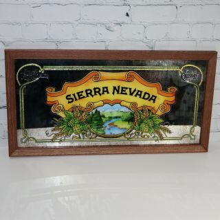 Vintage Sierra Nevada Pale Ale Beer Sign Pub Sign Mirror Patina Look Glass Wood