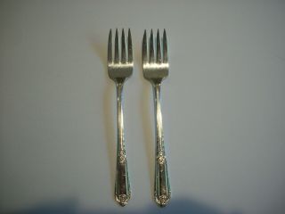 Wm.  Rogers Is.  Cotillion Silverplate Salad Forks (2) Silverware