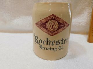 1905 Pre - Prohibition Rochester Brewing Co Stoneware Advertising Beer Mug / Stein