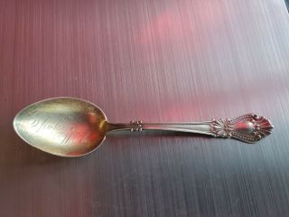 Sterling Silver Spokane Falls,  Washington Souvenir Spoon With Etched Bowl