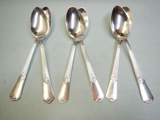 6 Guild Oval Soup/dessert Spoons - Classic/unique 1932 Rogers Fine