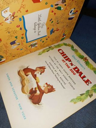 Walt Disney ' s Chip N Dale At The Zoo Little Golden Book Children 3