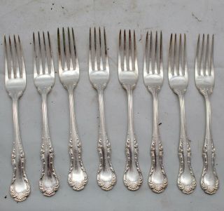 Vintage Mappin & Webb Silver Plate Cutlery Dining Fork Set 8 Piece