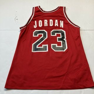 Michael Jordan Vintage Champion Chicago Bulls Nba Jersey Size 44 Red White
