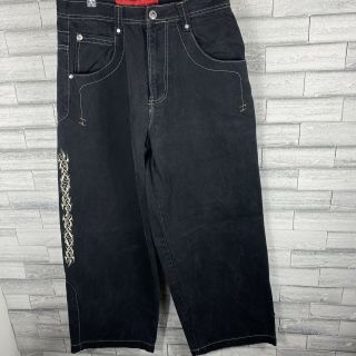 Vintage Jnco Jeans Baggy Wide Leg Mens 33wx32l Black Denim