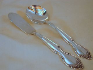 2pc Wm.  Rogers Silver Lady Densmore Set,  Sugars & Butterkn,  Cond,  1955