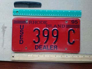 License Plate,  Rhode Island,  1995,  Dealer,  Use Car Dealer,  399 C