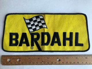 Bardahl Engine Oil Gas Racing Checkered Flag 9 " - Lg Vtg Jacket Embroidered Patch