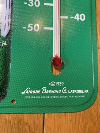 Vintage Rolling Rock Green Beer Wall THERMOMETER Tin Sign Latrobe BREWING PA 3