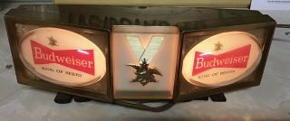 Vintage Budweiser Light Up Sign Lighted Countertop Counter Top