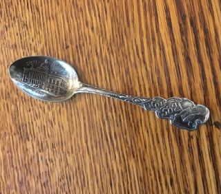 Antique Sterling Silver Boston Mass Souvenir Spoon State House Pan Beans