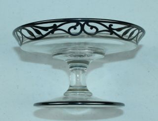 Antique Silver Overlay Compote Glass