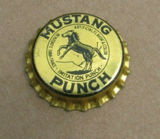 Mustang Punch Soda Bryan Texas Tx Tex Cork Bottle Cap Graphic Crown