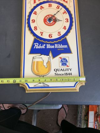 Pabst Blue Ribbon Beer Clock Vintage 1979 Bar Wall Sign “This is the Place 