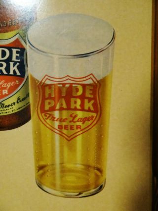 Scarce 1940s Vtg Hyde Park Beer Bar Sign St Louis Mo IRTP Bottles Taster Glass 3