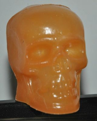 Mold - A - Rama Human Skull Blow Molded Souvenir Toy - Halloween - Orange