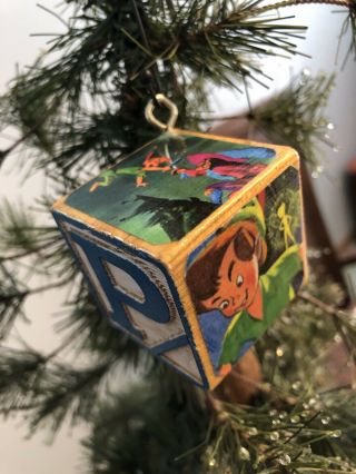 Disney Peter Pan Captain Hook Easter Christmas Ornament Vintage Alphabet Block