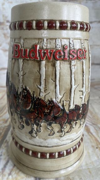 1981 Budweiser Holiday Stein Cs - 50 Snowy Woodland