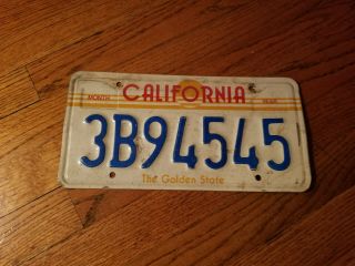 California License Plate 3b94545 The Golden State Fast Ship Lqqk 1980s