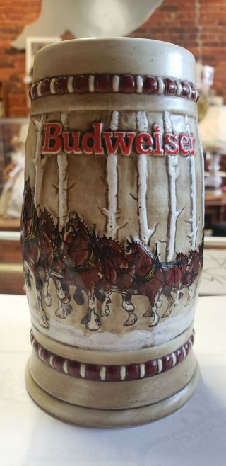 1981 Budweiser Holiday Stein Clydesdales
