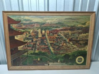 Vintage Reading Premium Beer Sign Framed Pagoda Reading Pa Rare Picture Display