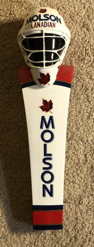 Rare Molson Canadian Hockey Goalie Mask Beer Tap