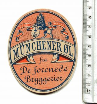 MÜnchener Öl De Forenede Bryggerier Copenhagen Denmark