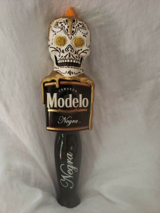 Modelo Especial Cerveza " Day Of The Dead " Skull Top Beer Tap Handle 11 1/2 " Tall