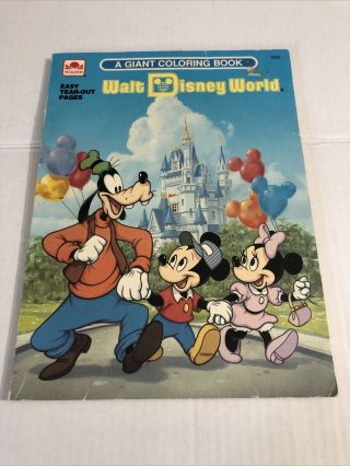 Vtg 90s Walt Disney World A Giant Coloring Book Golden 1991 5 Pages