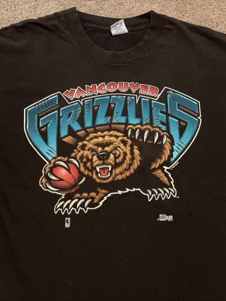 Vintage Vancouver Grizzlies Nba Basketball T Shirt Size Large Salem Sports 1994