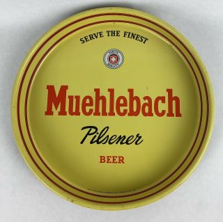 Vintage Muehlbach Beer Tray Kansas City,  Missouri 13” Round Rare Americana
