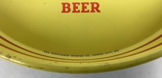 Vintage Muehlbach Beer Tray Kansas City,  Missouri 13” Round Rare Americana 2