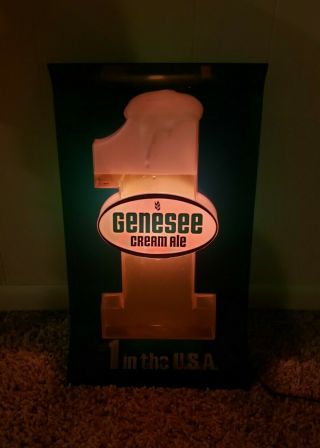 Rare Vintage Genesee Cream Ale 1 In The USA Beer Light Up Plastic Sign 2